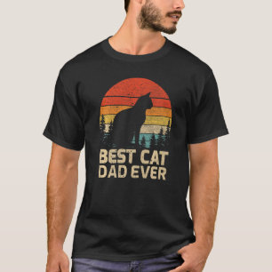 T-shirt Mens Retro Vintage Meilleur Chat Papa Jamais Fête