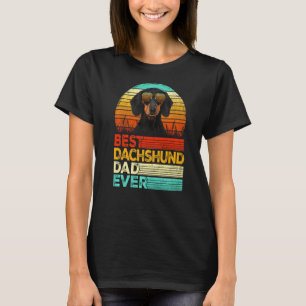 T-shirt Mens Retro Vintage Meilleur Dachshund Papa Jamais 