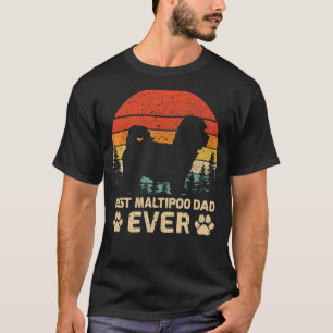 T-shirt Mens Retro Vintage Meilleur Maltipoo Papa Jamais P