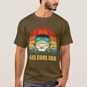 T-shirt Mens Retro Vintage Reel Cool Papa Drôle Pêche Papa