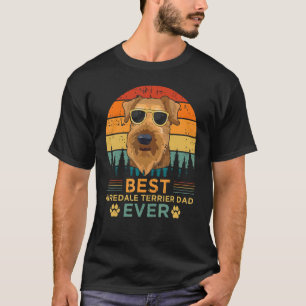 T-shirt Mens Retro Vintage Sunset Best Airedale Terrier Da