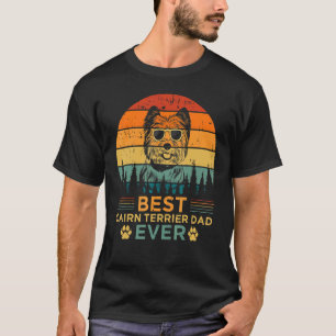 T-shirt Mens Retro Vintage Sunset Best Cairn Terrier Papa 