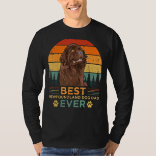 T-shirt Mens Retro Vintage Sunset Best Newfoundland Dog Da