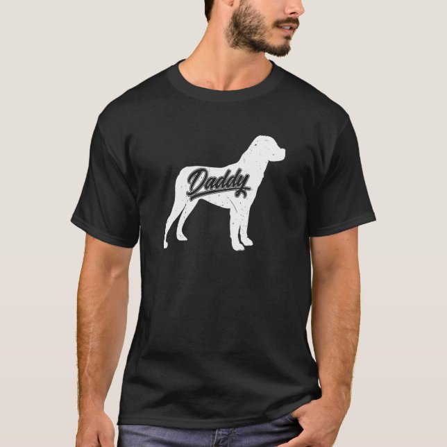 T-shirt Mens Rottweiler Daddy Chien Propriétaire Papa Père (Devant)