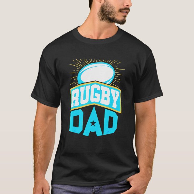 T-shirt Mens Rugby Papa Père Fête des pères (Devant)
