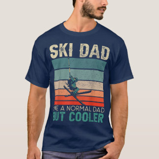 T-shirt Mens Ski Papa Mountain Ski Hiver Sport Ski Neige