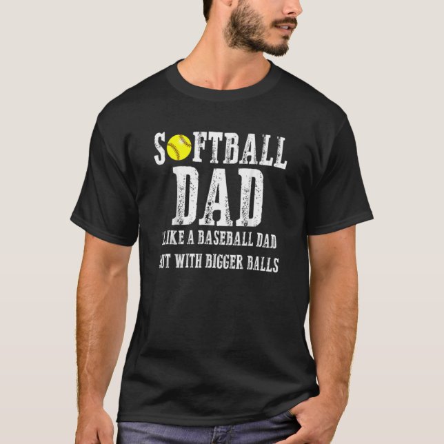 T-shirt Mens Softball Papa Comme Un Père De Baseball Mais  (Devant)