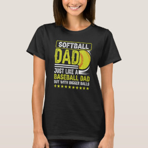 T-shirt Mens Softball Papa Comme Un Père De Baseball Mais 