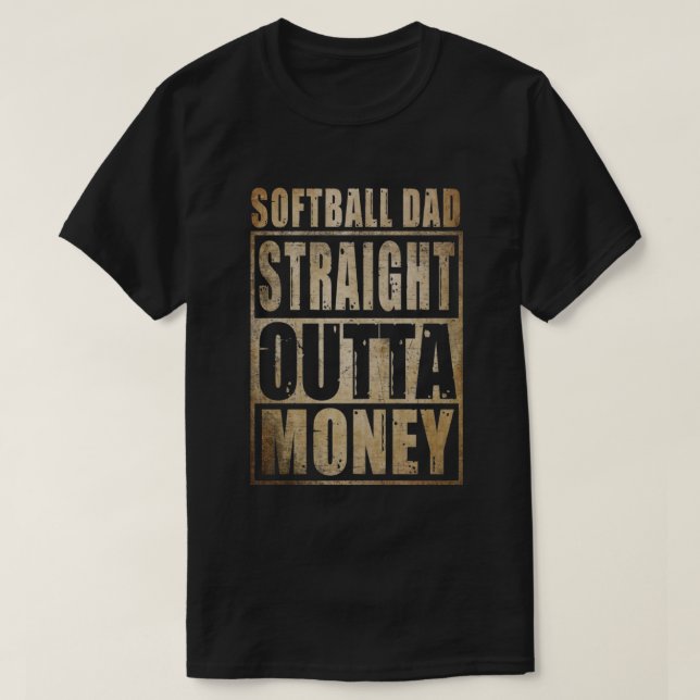 T-shirt Mens Softball Papa Droit Dehors De L'Argent I Funn (Design devant)