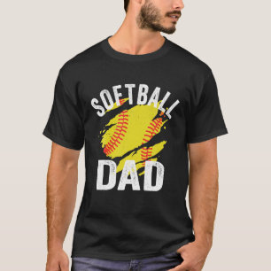 T-shirt Mens Softball Papa Fier Fête des pères Meilleur Co