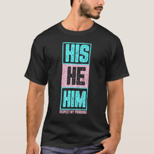 T-shirt Mens Son Il Respecte Mes Pronounouns Amusants Lgbt
