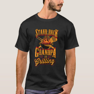 T-shirt Mens Stand Back Grand-Père Grill Grill Master 4