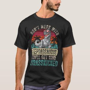 T-shirt Mens Stepdad Dinosaures Retro Papa Fête des pères