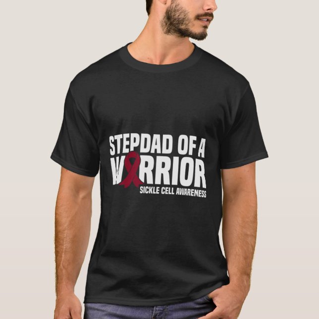 T-shirt Mens Stepdad d'un guerrier Sensibilisation aux cel (Devant)