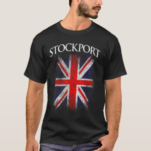T-shirt Mens Stockport Vintage Rétro British Drapeau drôle