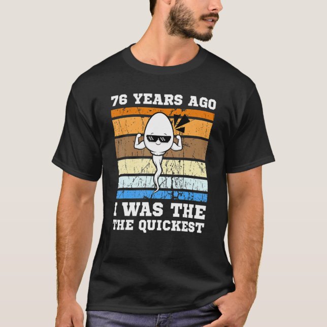 T-shirt Mens Swimmer Le Plus Rapide Il Y A 76 Ans Sperm Le (Devant)