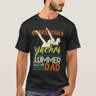 T-shirt Mens Synchronized Swimming Dad Favorite Synchro Sw