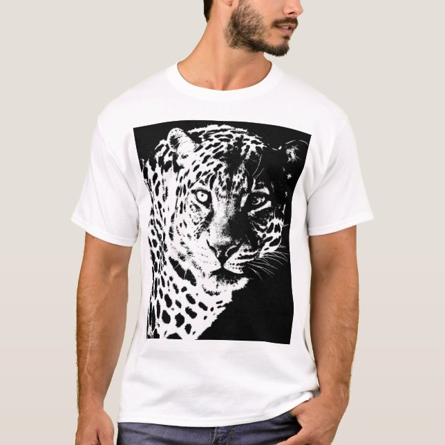 T-shirt Mens T Shirts Pop Art Modèle Animaux Leopard (Devant)