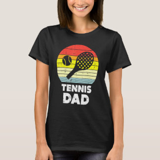 T-shirt Mens Tennis Papa Sunset Retro Player Coach Sports 