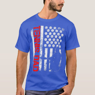 T-shirt Mens Tennis US Drapeau Américain Pour Père Patriot