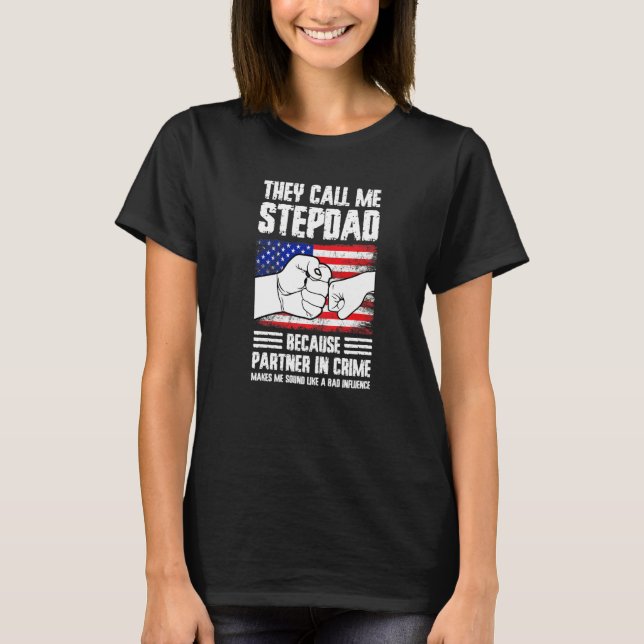 T-shirt Mens they call me stepdad because partner in crime (Devant)