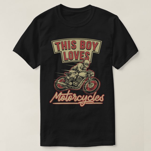 T-shirt Mens This Boy Loves Cycles moteurs Funny Motorcycl (Design devant)