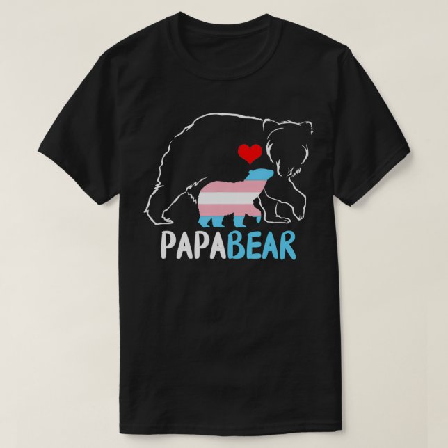 T-shirt Mens Trans Papa Bear Proud Papa Rainbow Transgende (Design devant)