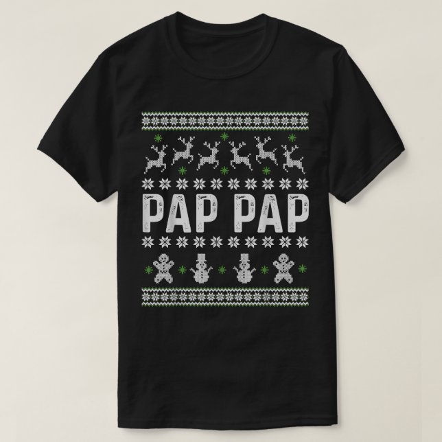 T-shirt Mens Ugly Christmas Sweater Day Matching Pap Pap X (Design devant)