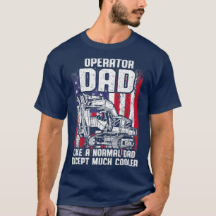 T-shirt Mens US Drapeau lourd Excavateur d'équipement lour