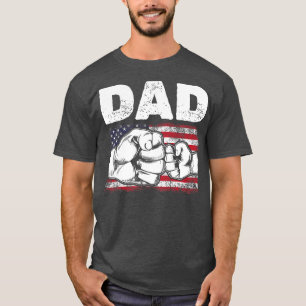 T-shirt Mens US Drapeau Papa Son Fist Bump Patriotique Pap