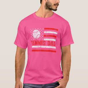 T-shirt Mens Us Drapeau Tennis Papa Sport Vintage Père D