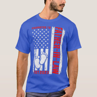 T-shirt Mens USA Flag Promoted To FatherInLaw Est 2023 Men