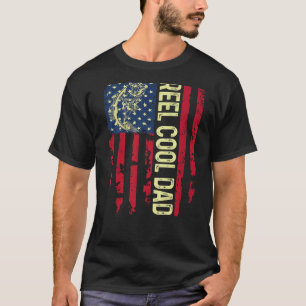 T-shirt Mens Usa Patriotique Reel Cool Papa Pour Best Dadd