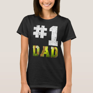 T-shirt Mens Vintage 1 Papa Numéro Un Softball Papa