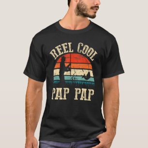 T-shirt Mens Vintage bobine Cool Pap Pap Poisson Père de p