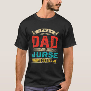 T-shirt Mens Vintage Je suis papa et une infirmière Funny 