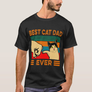 T-shirt Mens Vintage Meilleur Chat Papa Jamais Feu