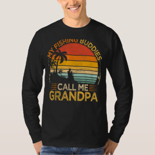 T-shirt Mens Vintage Mes Amies De Pêche Appelez Grandpa Fi