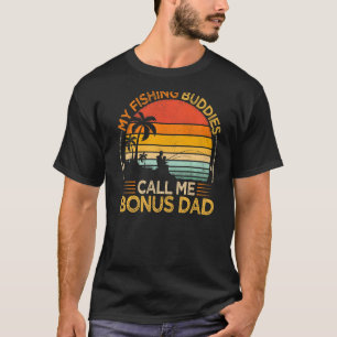 T-shirt Mens Vintage Mes amis de pêche Appelez Bonus Papa