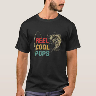 T-shirt Mens Vintage Reel Cool Pops Fête des pères pêcheur