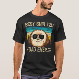 T-shirt Mens  Vintage Retro Best Shih Tzu Dad Ever Father'