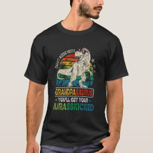 T-shirt Mens Vintage Retro Grandpasaurus Dinosaur Rex Fath