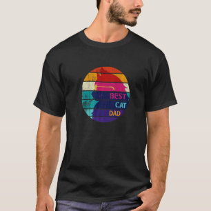 T-shirt Mens Vintage Retro Meilleur Chat Papa Fête des pèr