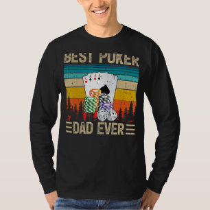 T-shirt Mens Vintage Retro Meilleur Poker Papa Jamais Père