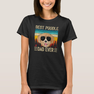 T-shirt Mens Vintage Retro Meilleur Poodle Papa Jamais Pèr