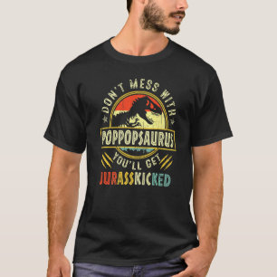 T-shirt Mens Vintage Retro Pop Popsaurus Dinosaur Rex Fath