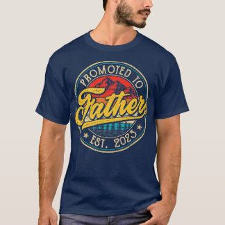 T-shirt Mens Vintage Retro Promoted To Father Est 2023 Men