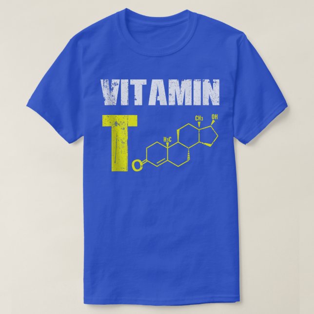 T-shirt Mens Vitamin T Testosteron Bodybuilding Gym Fitnes (Design devant)