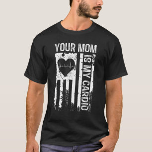 T-shirt Mens Votre Maman Est Mon Cardio Heartbeat I Heart 
