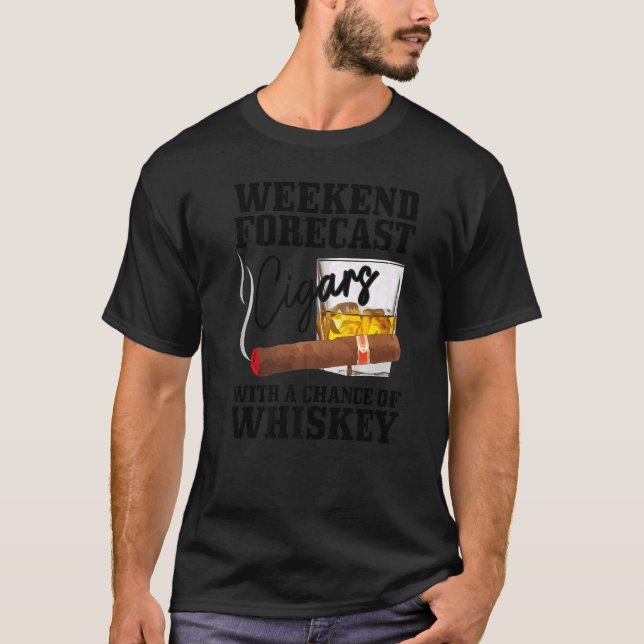 T-shirt Mens Weekend Forecast Cuban Cigars With Chance Of  (Devant)